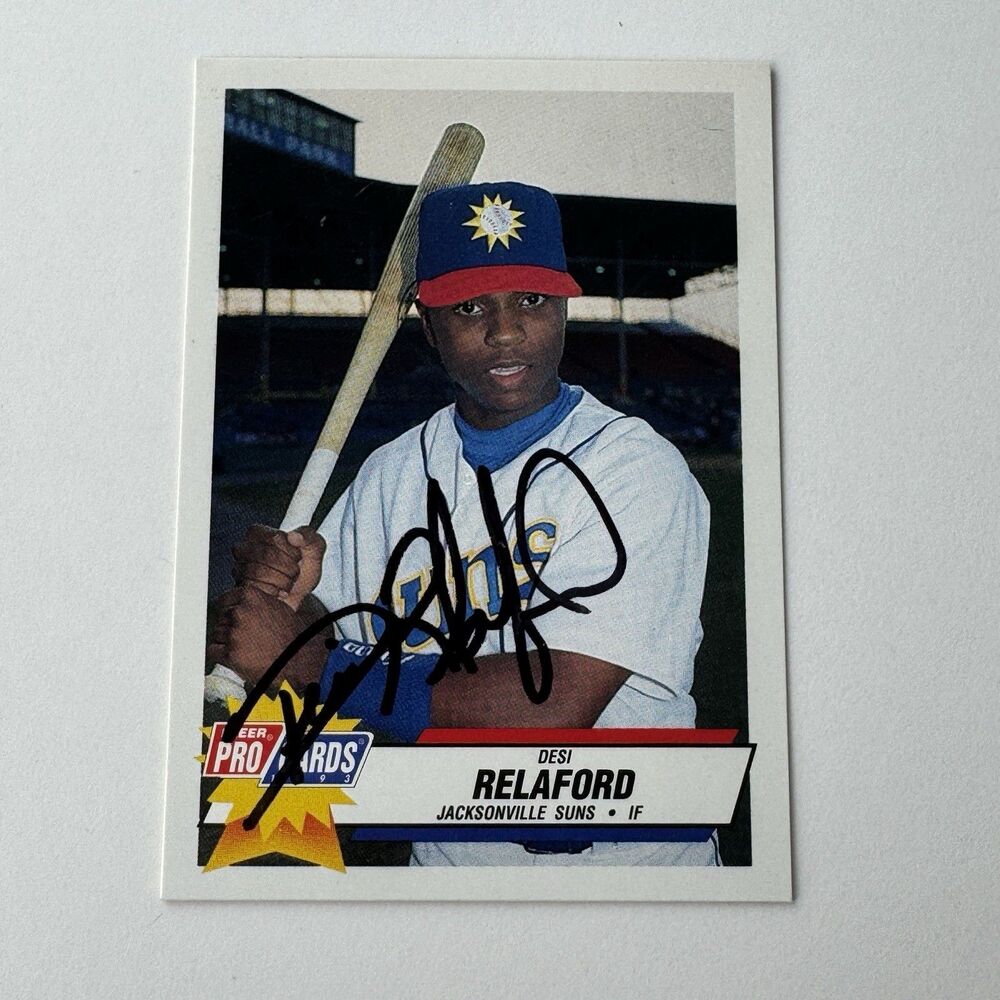 Desi Relaford Autograph 1993 Fleer Pro Minor Leagues On Card IP Signed NM #2718